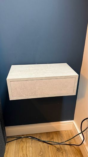 2 Grey Concrete Effect Floating Bedside Tables