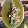 Vintage Pair Genuine Capo di monte 3D Porcelain Floral Wall Plaques with Label Image 4