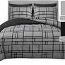 MULTIPLE SIZES AVAILABLE Double Duvet Cover Set Doublesided Bedding Set 3 PCS With Pillowcases Ultra Soft Anti Allergic Non Iron Luxury Microfiber (Gray, Double (200 x 200 cm) Image 6