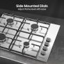 Built-in 60cm Gas Hob - Stainless Steel with 4 Cooking Areas, Easy Clean Surface, One -Hand Ignition, 60 x 52 x 8.9 cm (L x W x H) Image 8