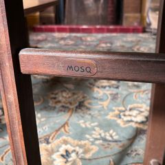 Antique Mosq Card Table with oak folding stand