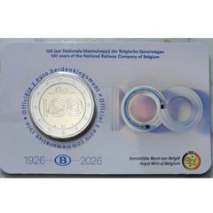Belgium 2 Euro Brilliant Uncirculated Coin 2026 - 100 years NMBS (National Railway Company)