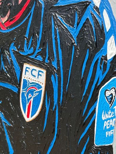 Pico Lopes Cabo Verde acrylic original portrait painting art canvas football soccer memorabilia Shamrock Rovers