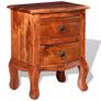 Nightstand with Drawers Solid Acacia Wood Image 5