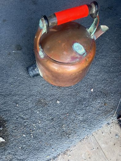 Vintage copper display kettle