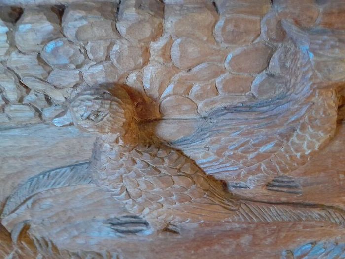 Vintage Carved Pheasants in Teak