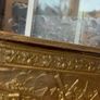 Large Vintage Ornament Embossed Brass coal or log storage box Image 8