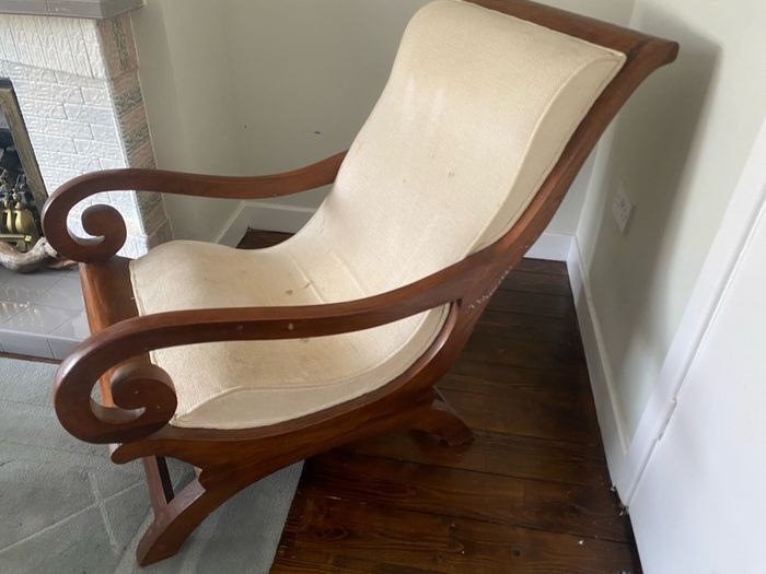 Pair of solid wood  armchairs