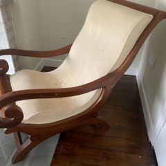 Pair of solid wood  armchairs
