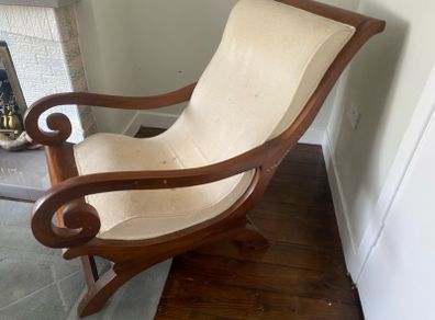 Pair of solid wood  armchairs