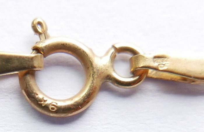 Vintage Solid 9K Yellow Gold 375 Herringbone Bracelet: Reversible Textured & Polished Finish, Flat Snake Chain Style length 7,1" - 1,1g