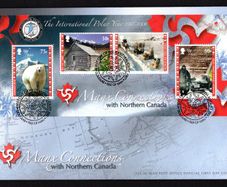 2007 Isle of Man International Polar Year 2007-2008. Manx Connections with Northern Canada Commemorative Stamps Miniature Sheet First Day Cover (FDC)