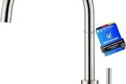Kitchen Sink Taps Mixer with Single Lever High Arc 360 Swivel, Stainless Steel Kitchen Mixer Taps 1 hole with Chrome Finish, Classic Design[Energy Class A+]