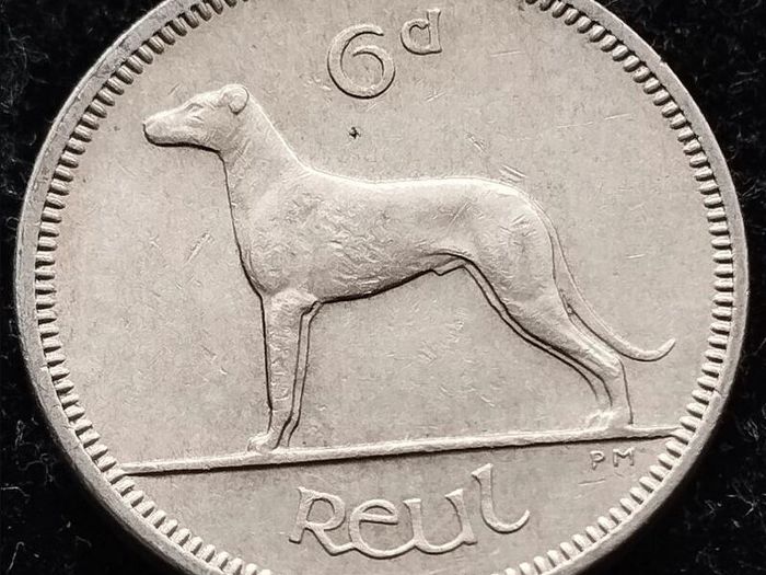 [#399] - Ireland 1968 | Irish 6p | Six Pence | Wolfhound | KM.13a