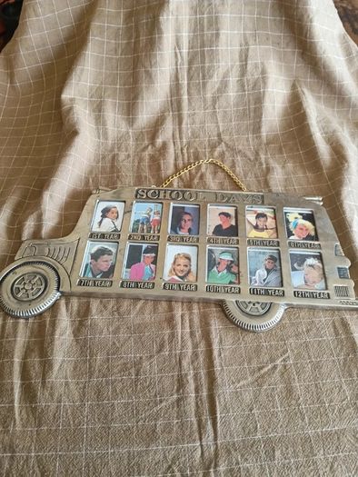 Vintage 1988 Penco Solid Brass School Bus Picture Frame