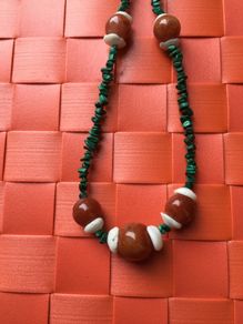 Necklace Green/ Brown SemiPrecious stone