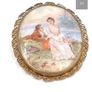 Vintage Porcelain Fragonard-Style Brooch Image 2