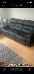 3 seater grey recliner