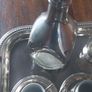 Antique stainless steel and glass French coffee set with tray Image 4