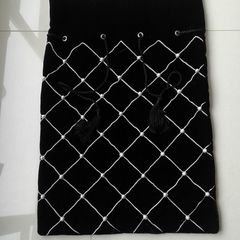 Vintage Hamper Black Velvet Bag