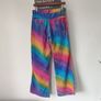 VINTAGE 1990s rainbow tie dye corduroy cotton flares S M Made in India Pride lgbtq festival Image 10