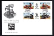 1992 Isle of Man First Trans-American Railroad Commemorative Stamp Gutter Pairs Addressed First Day Cover (FDC)