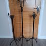 Set of 3 Tall Wrought Iron Candle Holders / Floor Image 2