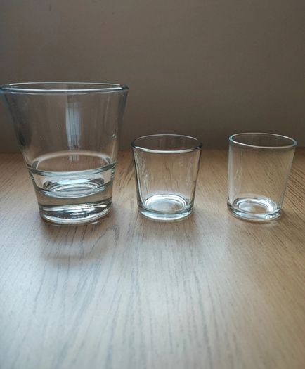 5 candle holders - glass