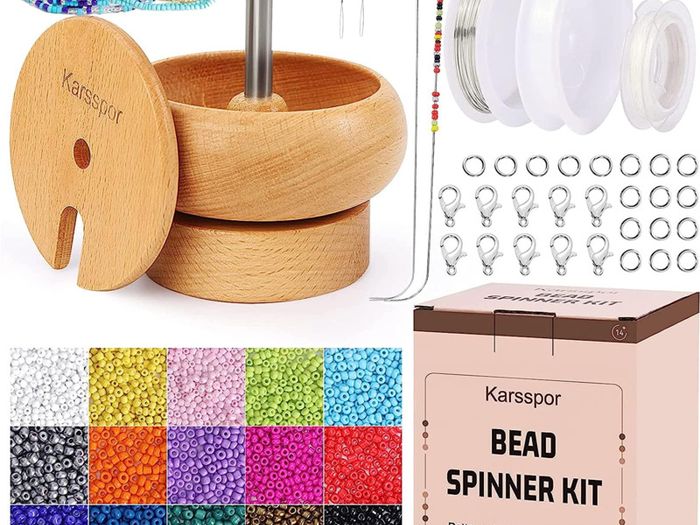 Bead Spinner With 15000pcs Seed Beads And 2 Pcs Big Eye Beading Needles ...