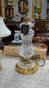 Vintage Waterford Crystal Table Lamp with Brass Base