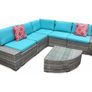 Victoria Corner Garden Sofa Set Large Outdoor Rattan Lounge with Table 220x220cm Image 3