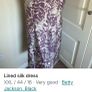 Betty Jackson Black lined silk dress - lilac- size 16 Image 4