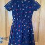 Girls Navy Summer Floral Dress Image 4