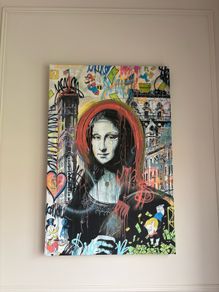 2 x graffiti style canvas art