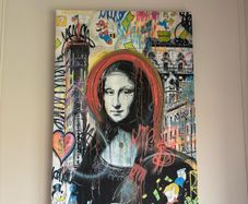 2 x graffiti style canvas art