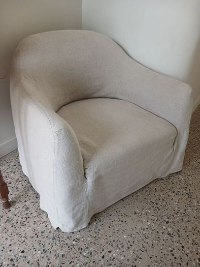 blasco swivel loose cover linen chair