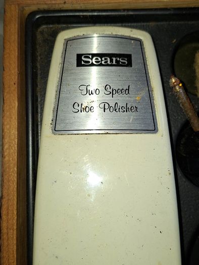 2 Vintage mid-20th-century Electric Shoe Polisher Kit Housed in a Wooden Storage Box. Postage Available or Collection PRICE IS FOR 1 ONLY