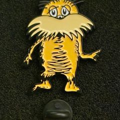Dr Seuss , the lorax, pin back badge.