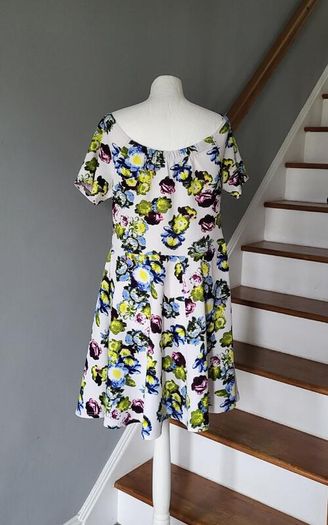 New Look white floral dress, Size 18