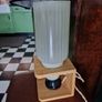 1 Retro Vintage Mid Century Glass shade /repro base  Table lamp Image 5