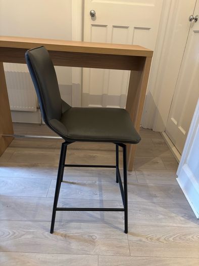 DAVY Bar Stools Anthracite Grey Set of 2