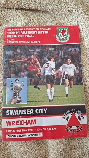 Swansea v Wrexham 1991 Welsh Cup Final match programme