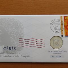 France Silver 1 franc Ceres 1999 Monnaie de Paris coin stamp cover