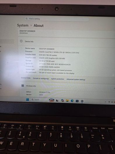 Lenovo Thinkpad L480, i7 8th gen, 8gb, 128ssd, 14"FHD Screen, windows 11