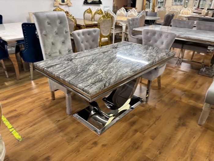 Marble Kitchen Dining Table With 6 Chairs