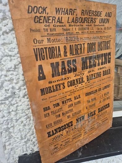 1891 antique original Labourers union poster