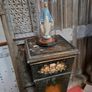 Vintage Wooden Statue/Bell Jar Image 3