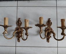 French vintage set of wall lights