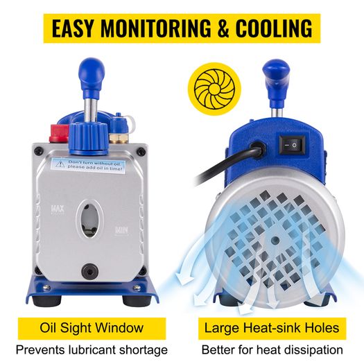 Refrigerant Vacuum Pump Kits 4.8CFM 1-3HP HVAC Refrigeration with Manifold Gauge for Household Air Conditioning