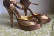 Vintage Terry de Havilland Bronze Stilettos Size 39